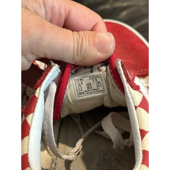 Old Skool Red Checkered Vans Men's Size 6 Women's Size 7.5 - Picture 7 of 7